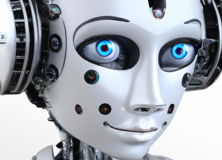 Business professionals working with AI technology in an office setting