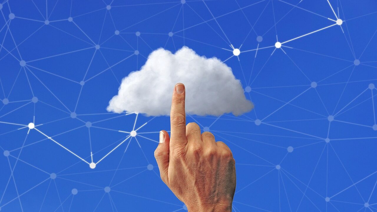 Illustration of cloud computing with warning symbols indicating potential risks to SaaS industry