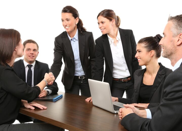 Business team discussing sales and marketing strategies